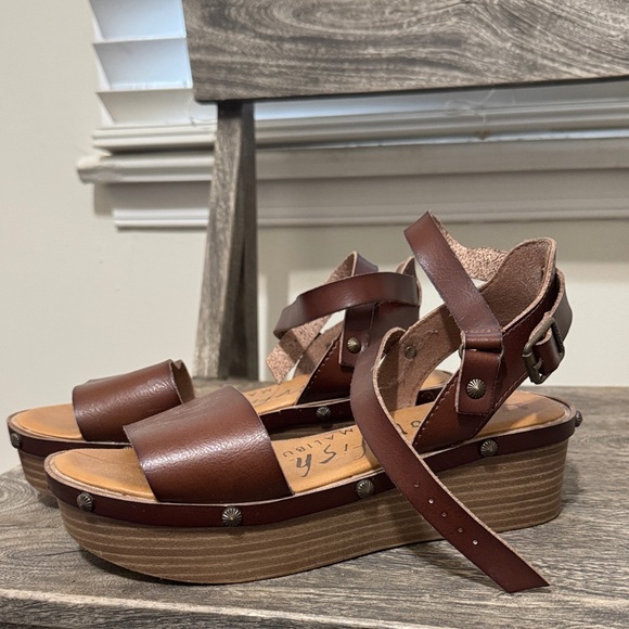 Blowfish Dark Brown Platform Sandals - Picture 1 of 2